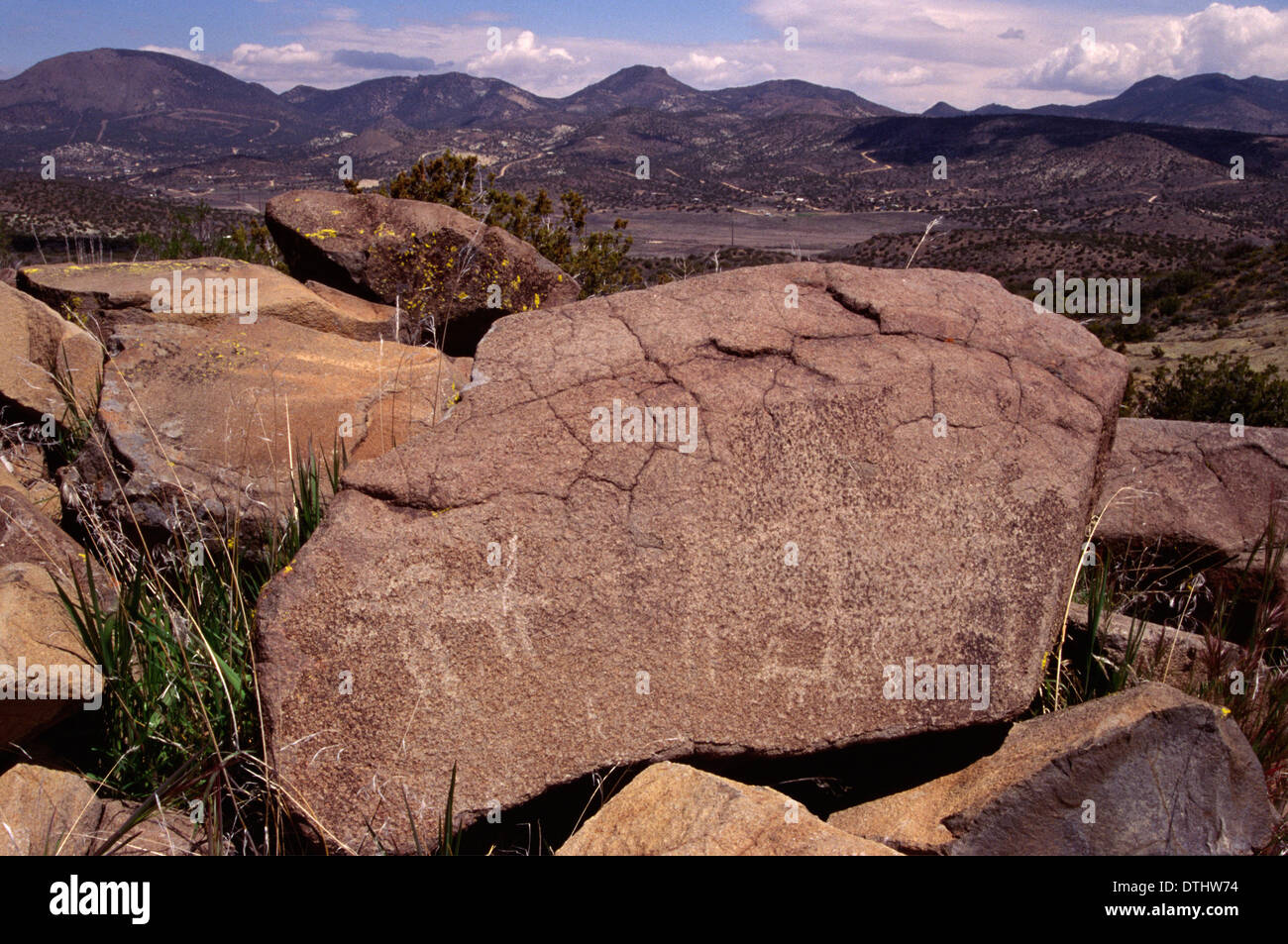Petroglyph, Tomo-Kahnie State Park, Kalifornien Stockfoto