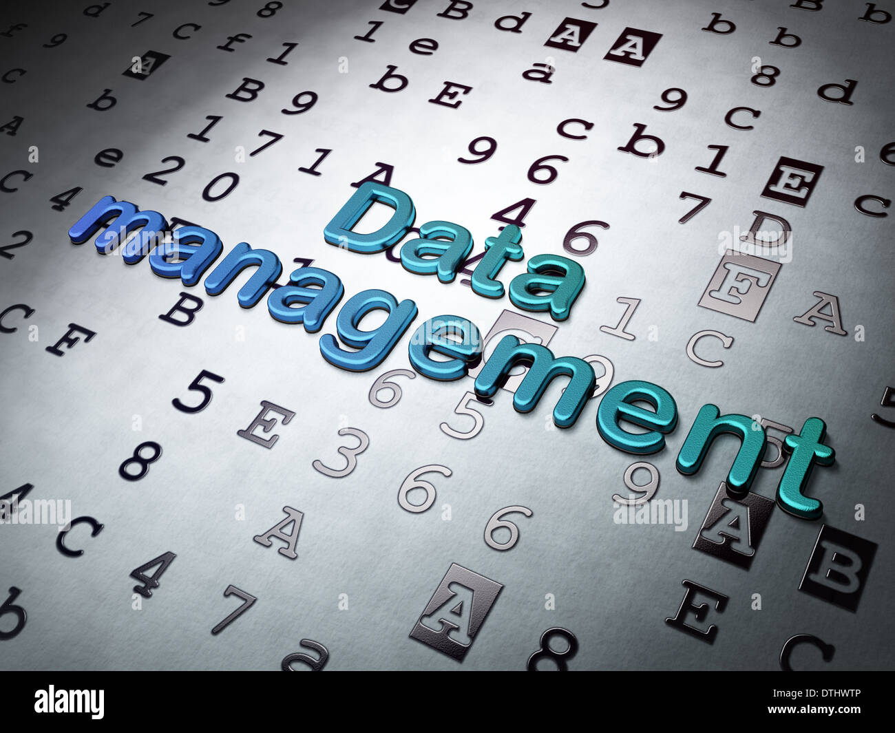 Informationskonzept: Datenverwaltung auf Hexadezimal-Code Hintergrund Stockfoto