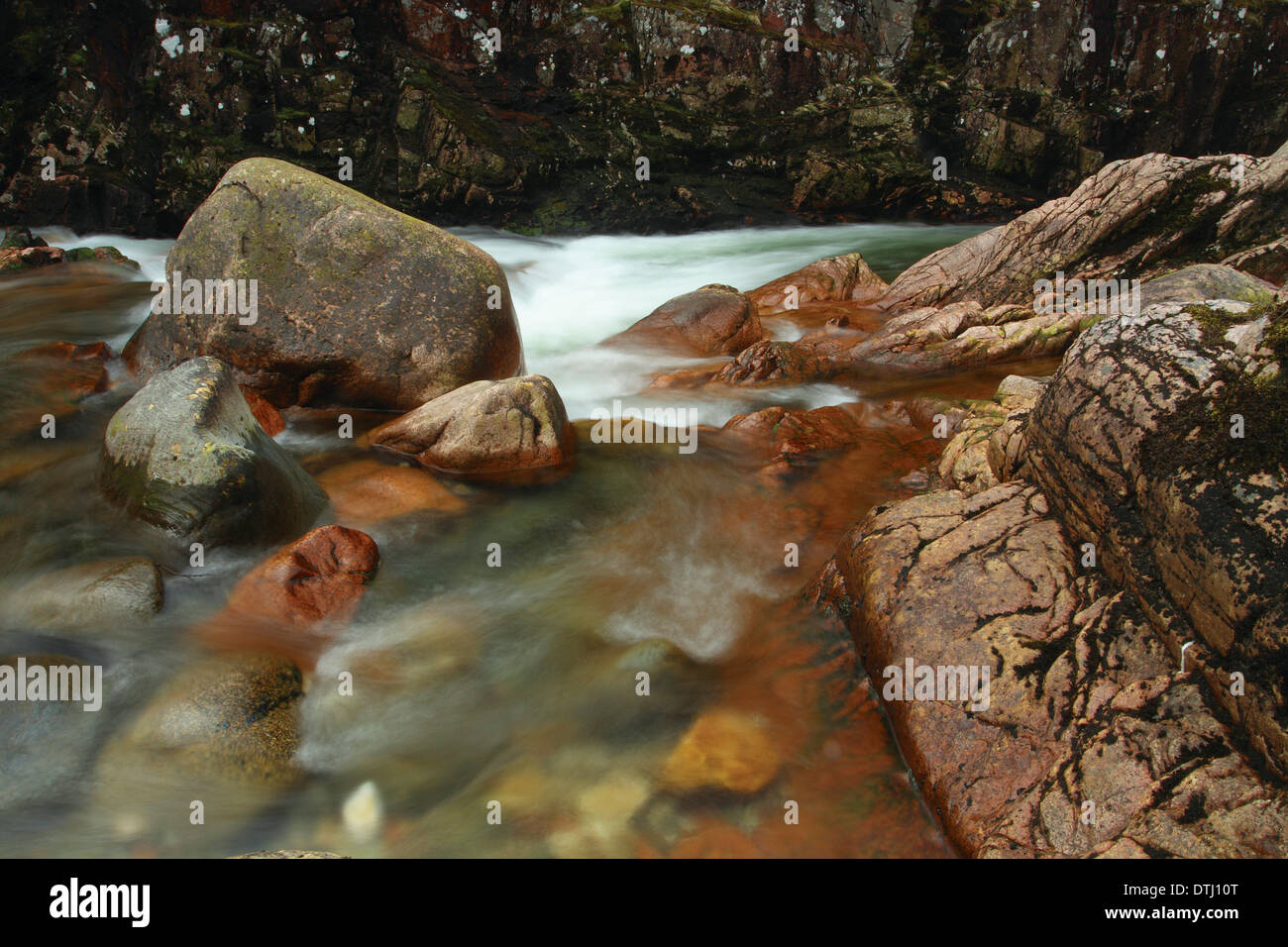 Fällt der Nevis und den Fluss Nevis, Glen Nevis in der Nähe von Fort William, Lochaber Stockfoto