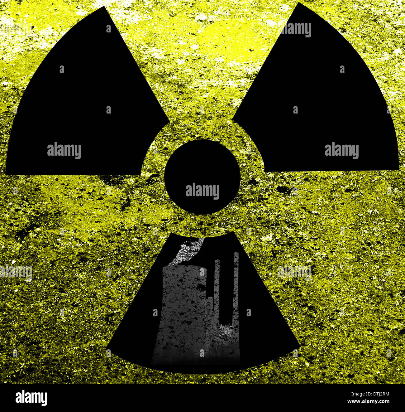 Radioaktivität - Biohazard Zeichen - Umweltzerstörung Stockfoto