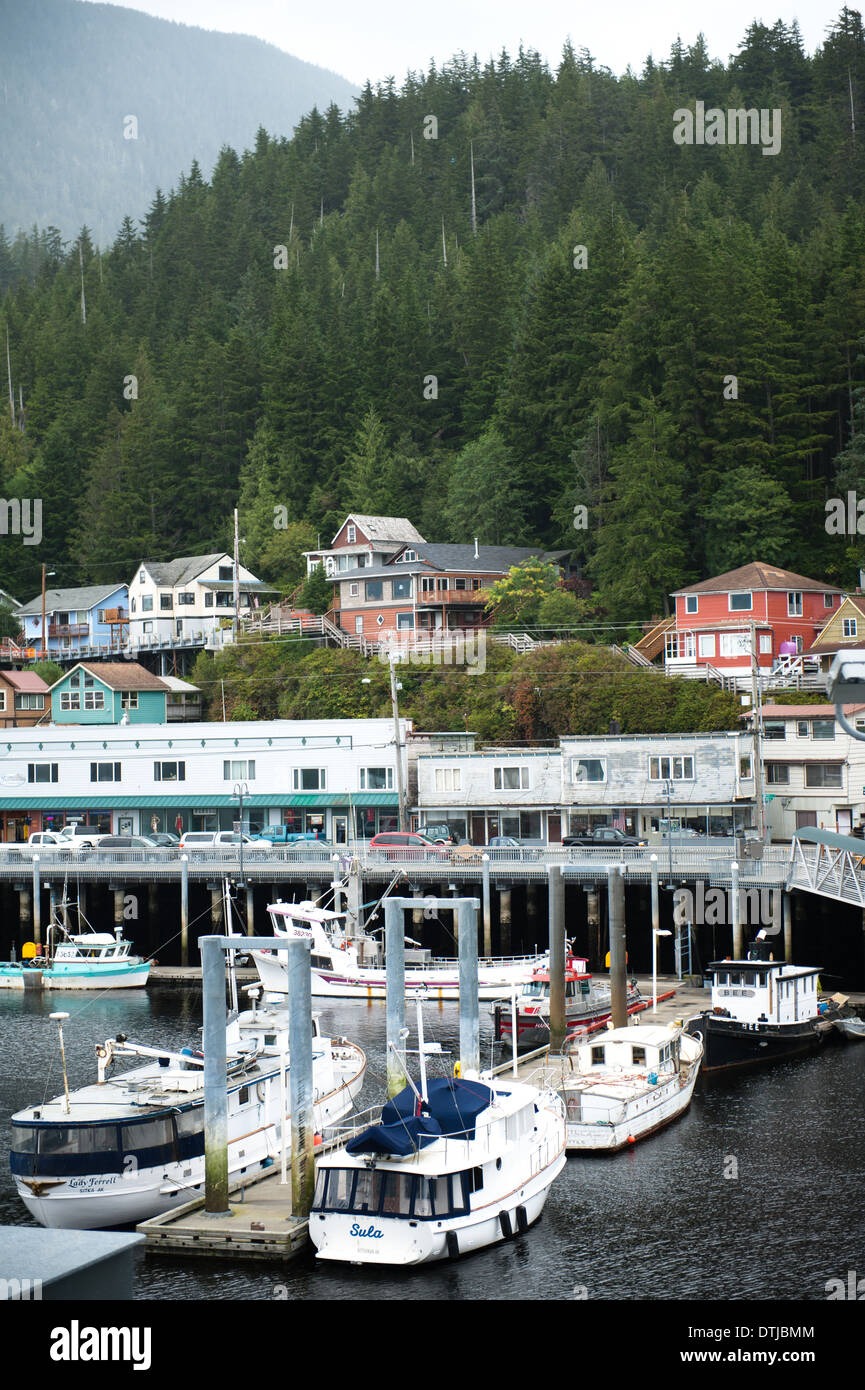 Blick auf den Pier in Juneau, Alaska Stockfoto