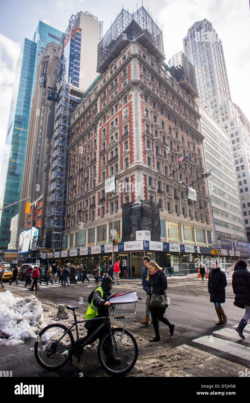 Das ehemalige Knickerbocker Hotel, aka 1466 Broadway, am Times Square in New York Stockfoto