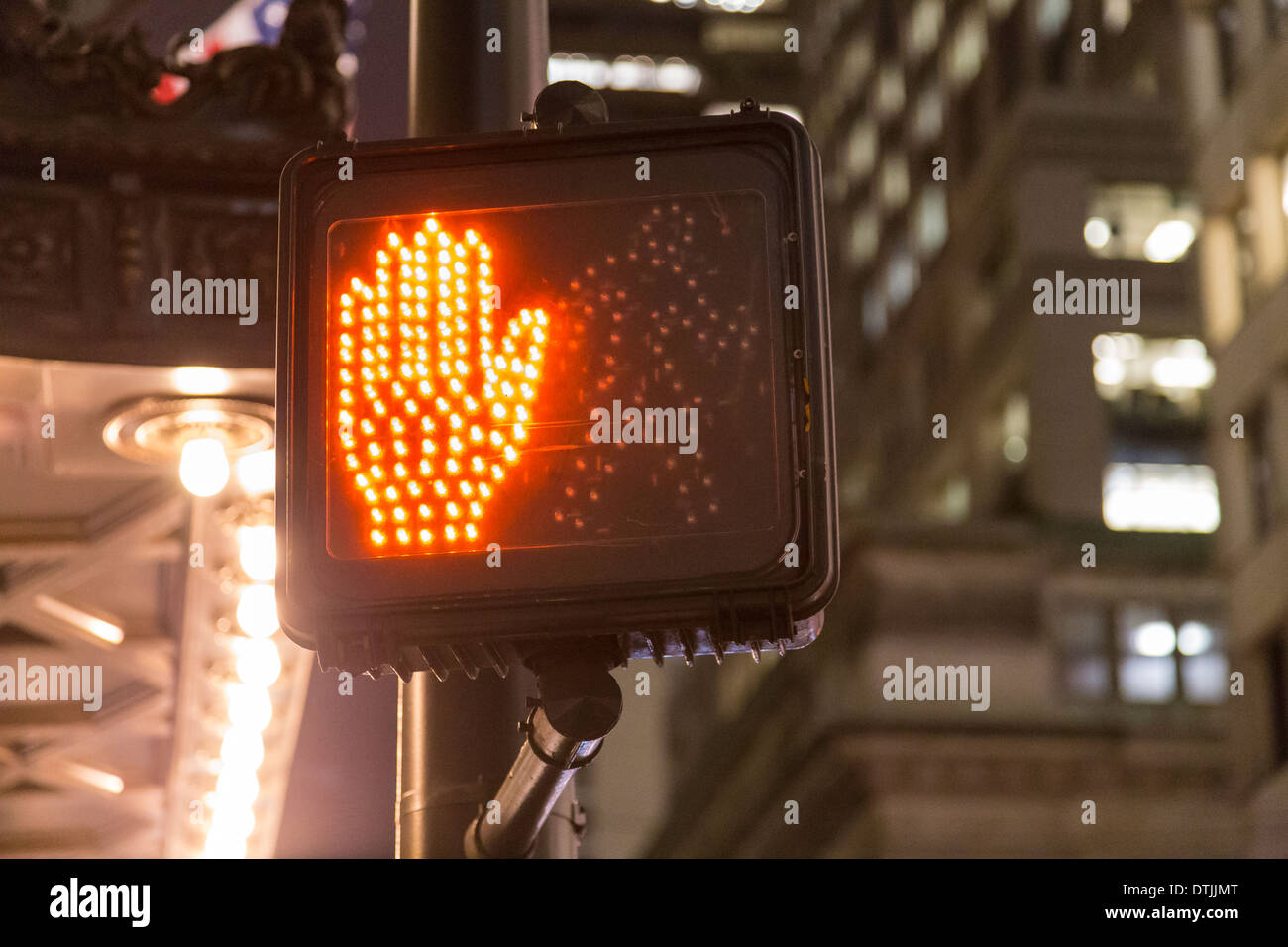 Fußgängerzone Zebrastreifen Signal, NYC Stockfoto