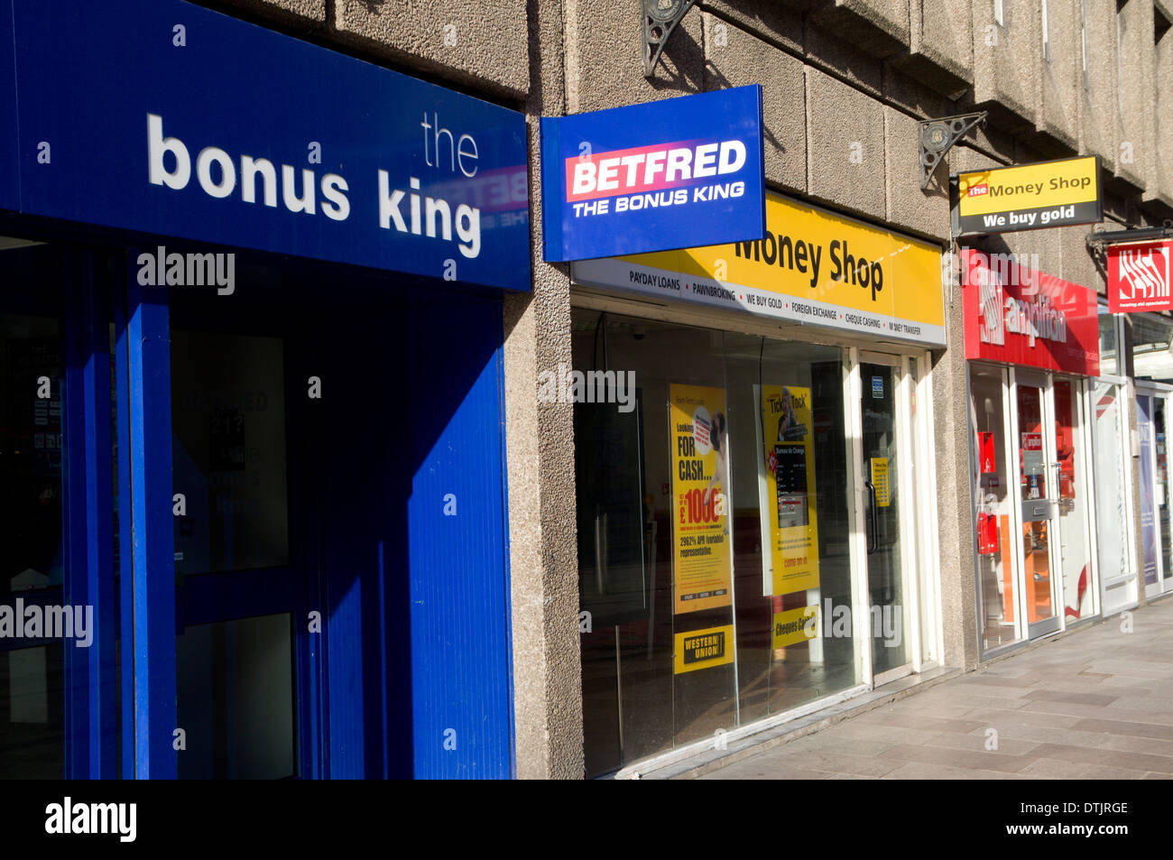 Bet Fred Betting Shop, Cardiff City Centre, Wales. Stockfoto