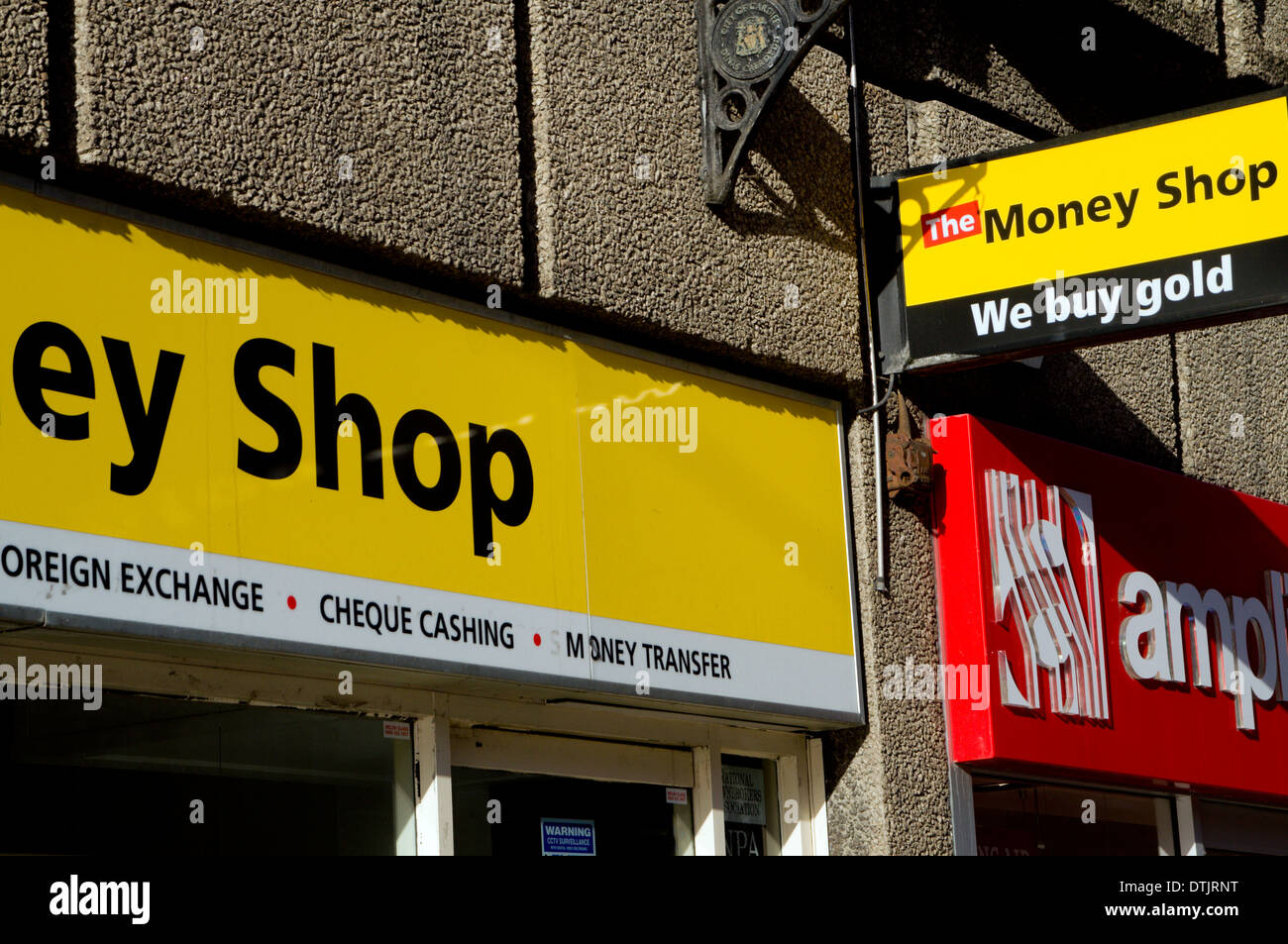 Die Geld-Shop, Cardiff, Südwales, UK. Stockfoto