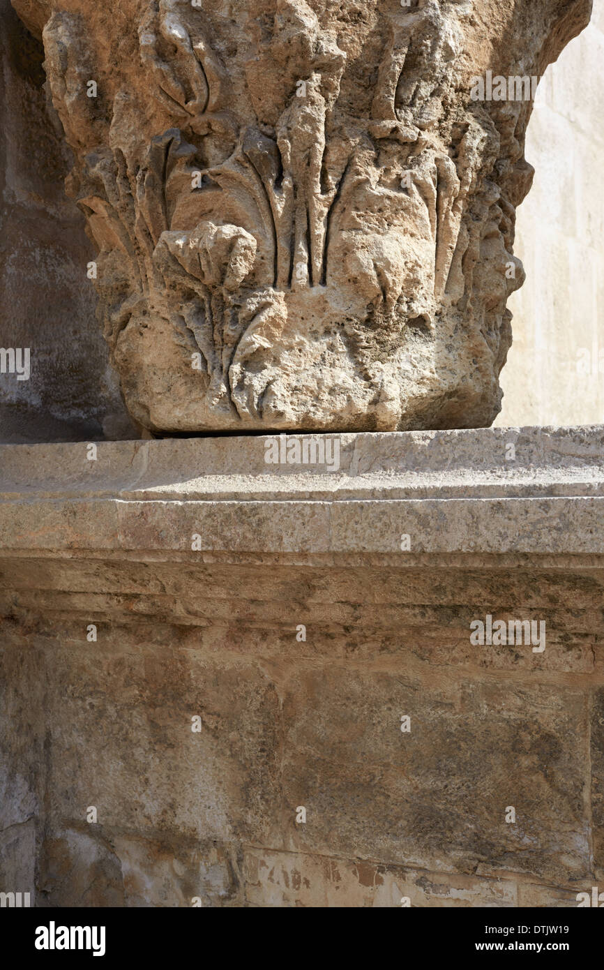 Kapital, architektonische Details in antiken römischen theater Stockfoto