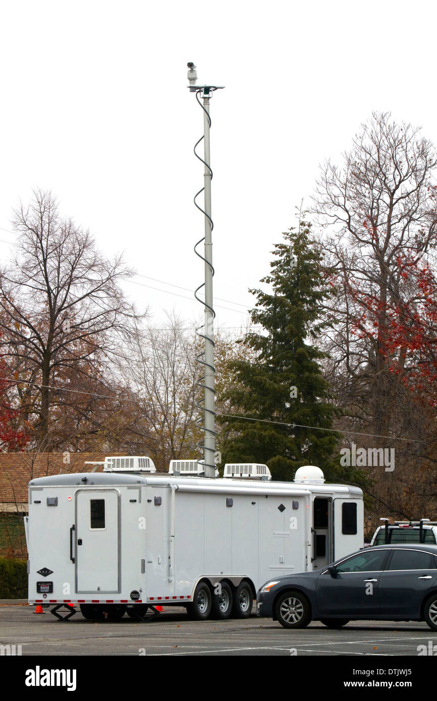 Boise City Polizei-Abteilung mobile Gefechtsstand mit Videokamera in Boise, Idaho, USA. Stockfoto