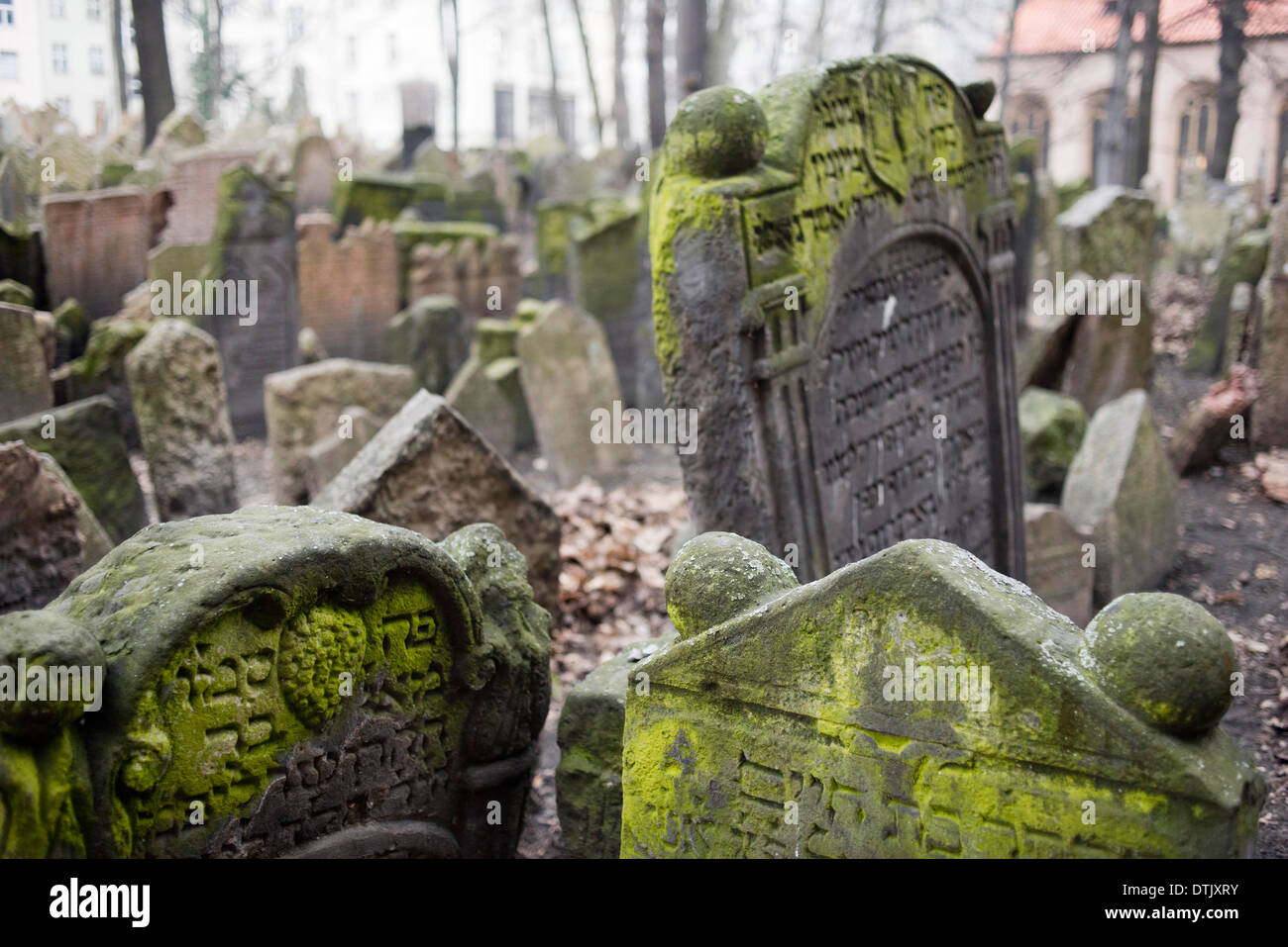 Der alte jüdische Friedhof in Prag. Der alte jüdische Friedhof in Prag (Tschechisch: Alter jüdischer Friedhof) befindet sich in der jüdischen Quar Stockfoto