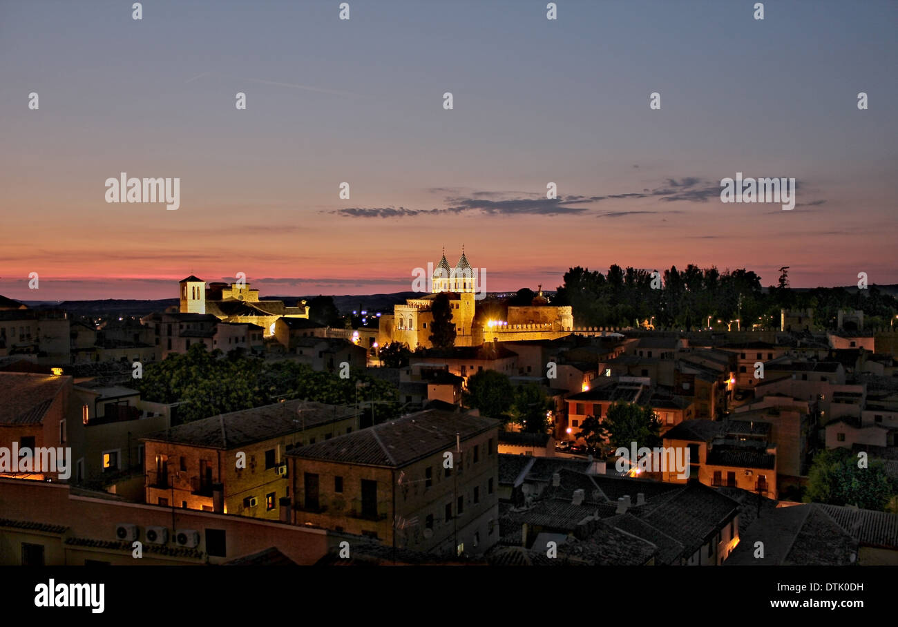 Toledo in der Nacht Stockfoto
