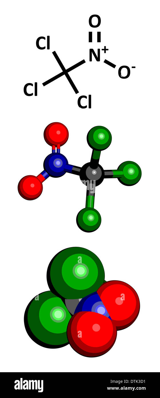 Chemischen Kampfstoff Chlorpikrin (PS). Auch verwendet als Räuchermittel und nematizide Stockfoto