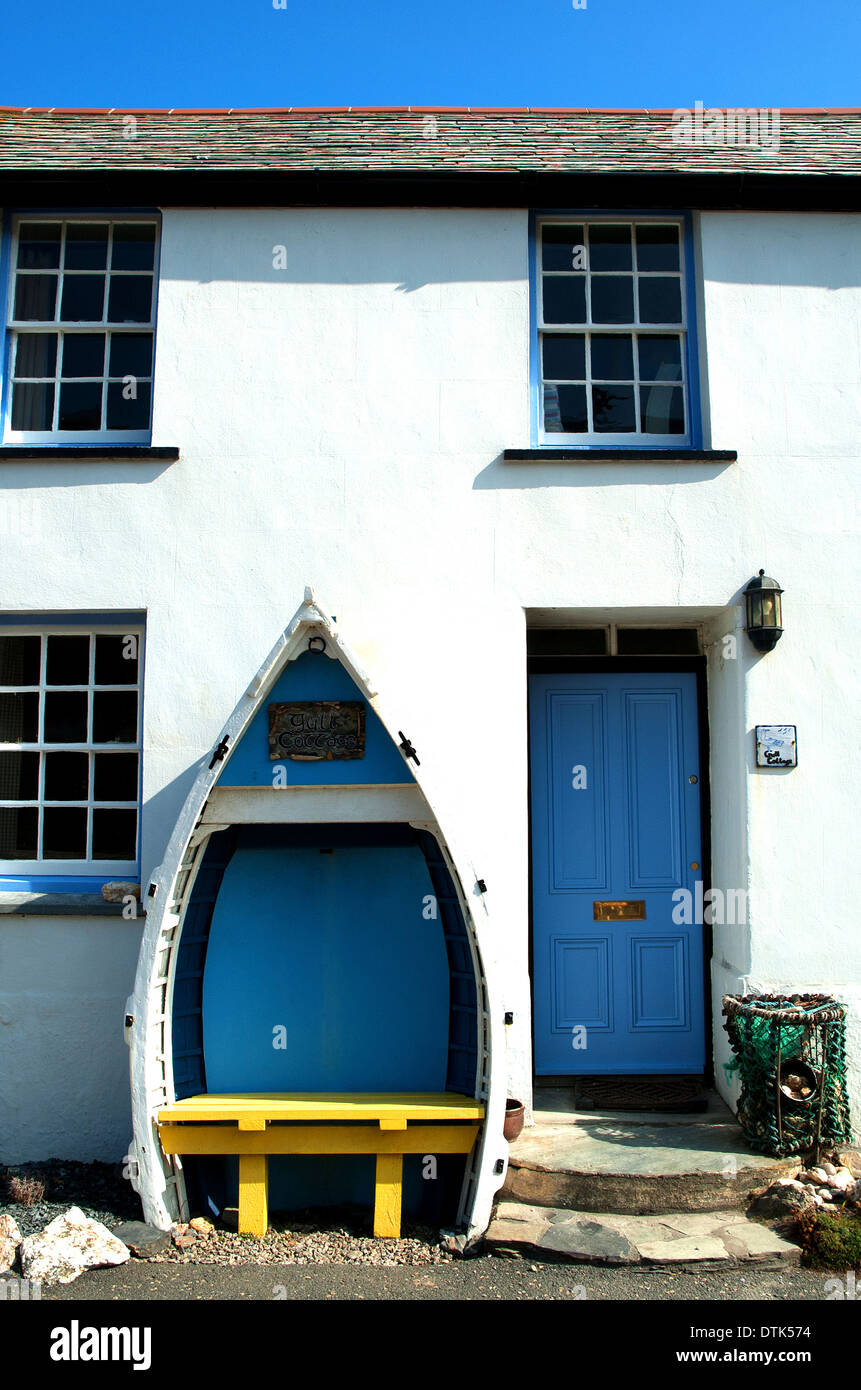 eine alte Fishermans Cottage jetzt verwendet als Feriendomizil in Boscastle, Cornwall, UK Stockfoto