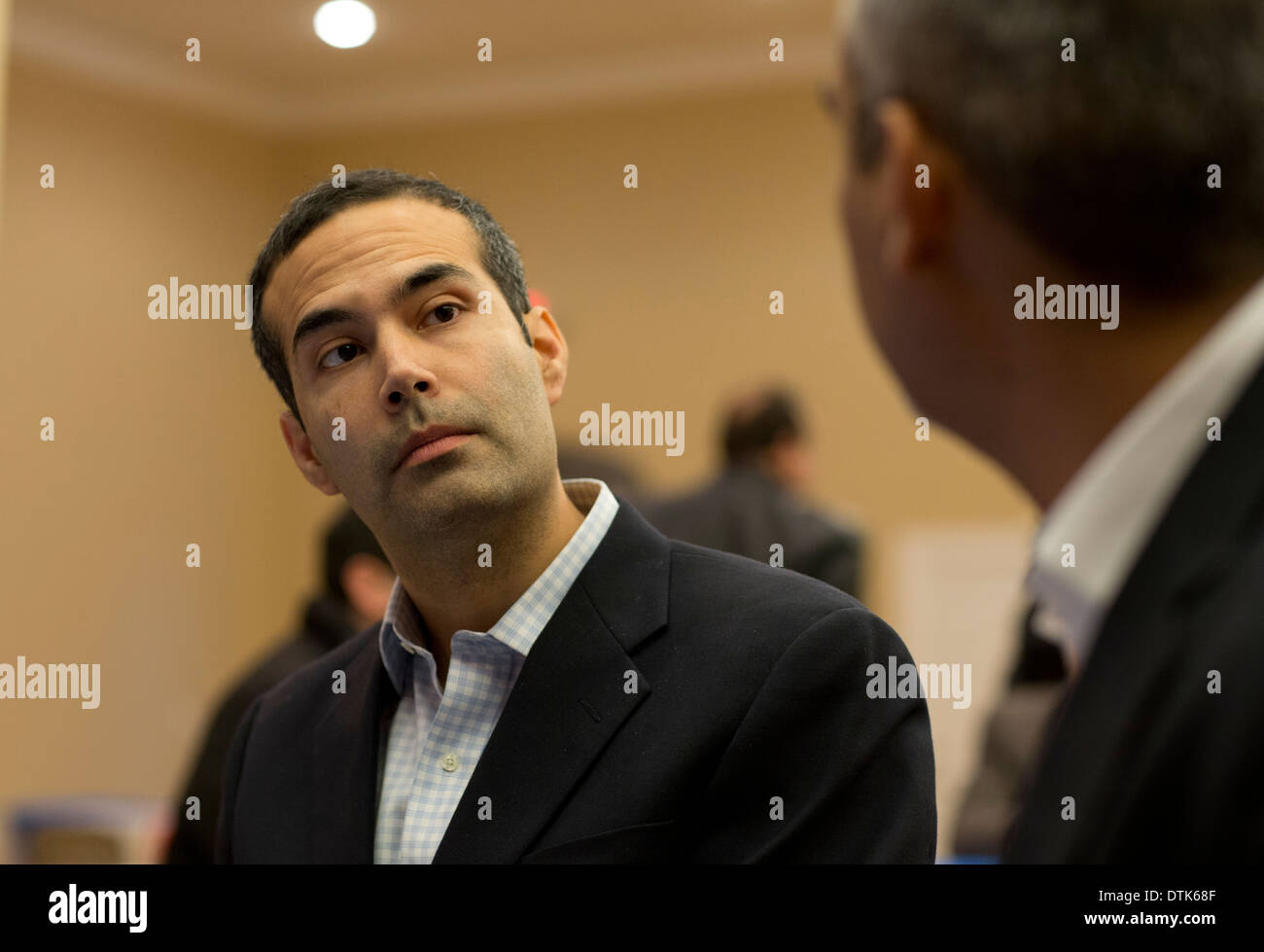 George P. Bush macht eine Kampagne durch Süd-Texas mit einem Stop in Hidalgo entlang der Texas-mexikanischen Grenze südlich von McAllen schwingen. Stockfoto