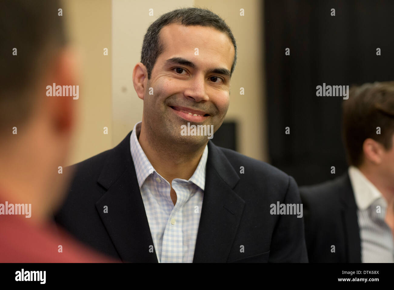 George P. Bush macht eine Kampagne durch Süd-Texas mit einem Stop in Hidalgo entlang der Texas-mexikanischen Grenze südlich von McAllen schwingen. Stockfoto