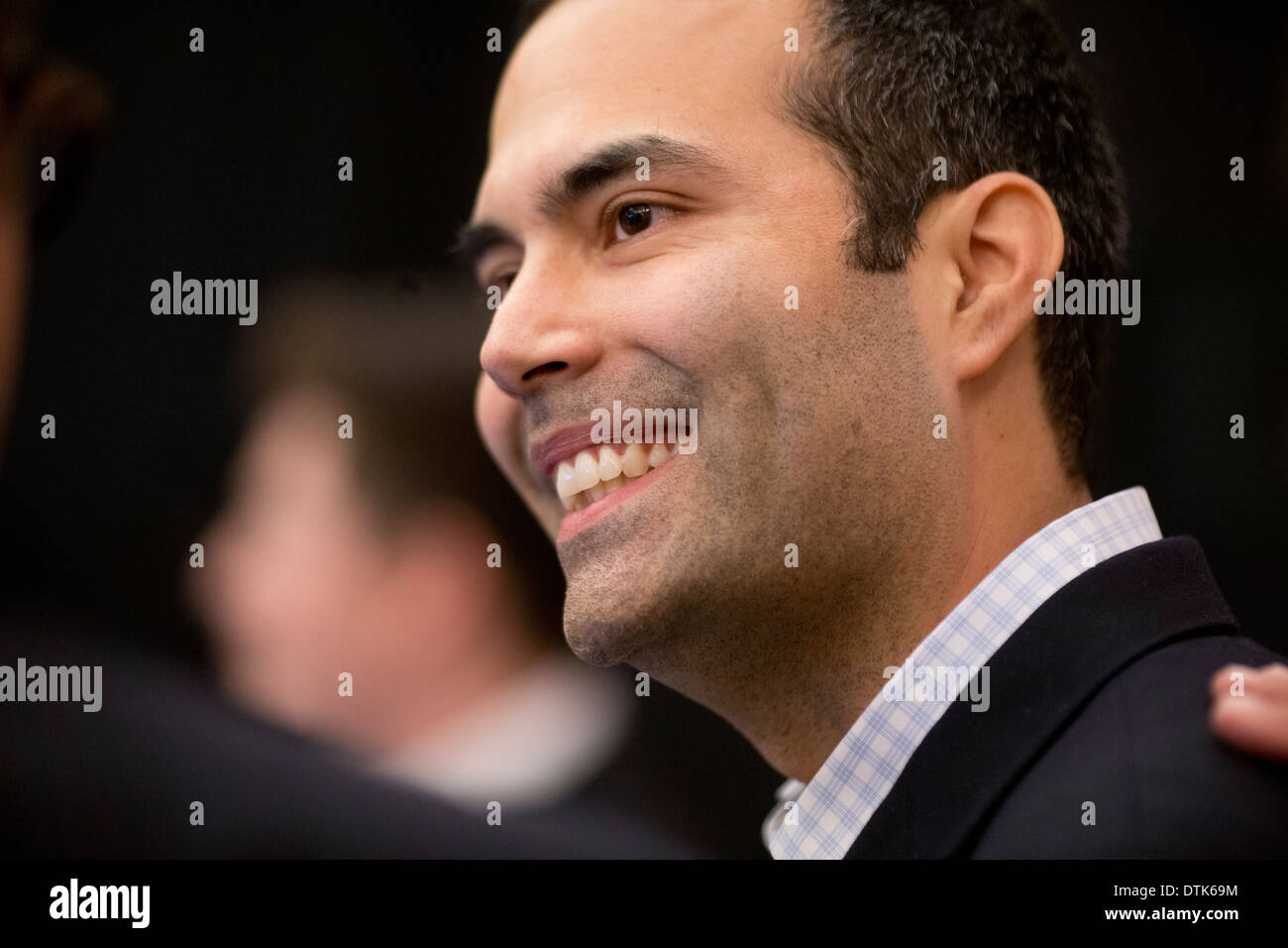 George P. Bush macht eine Kampagne durch Süd-Texas mit einem Stop in Hidalgo entlang der Texas-mexikanischen Grenze südlich von McAllen schwingen. Stockfoto