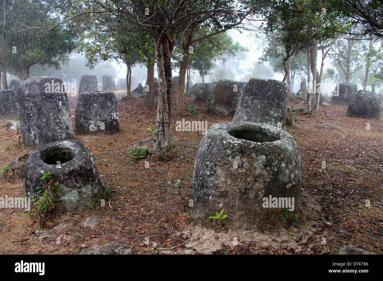 Megalith Steinurnen in Laos am Standort Plain of Jars 3 Stockfoto