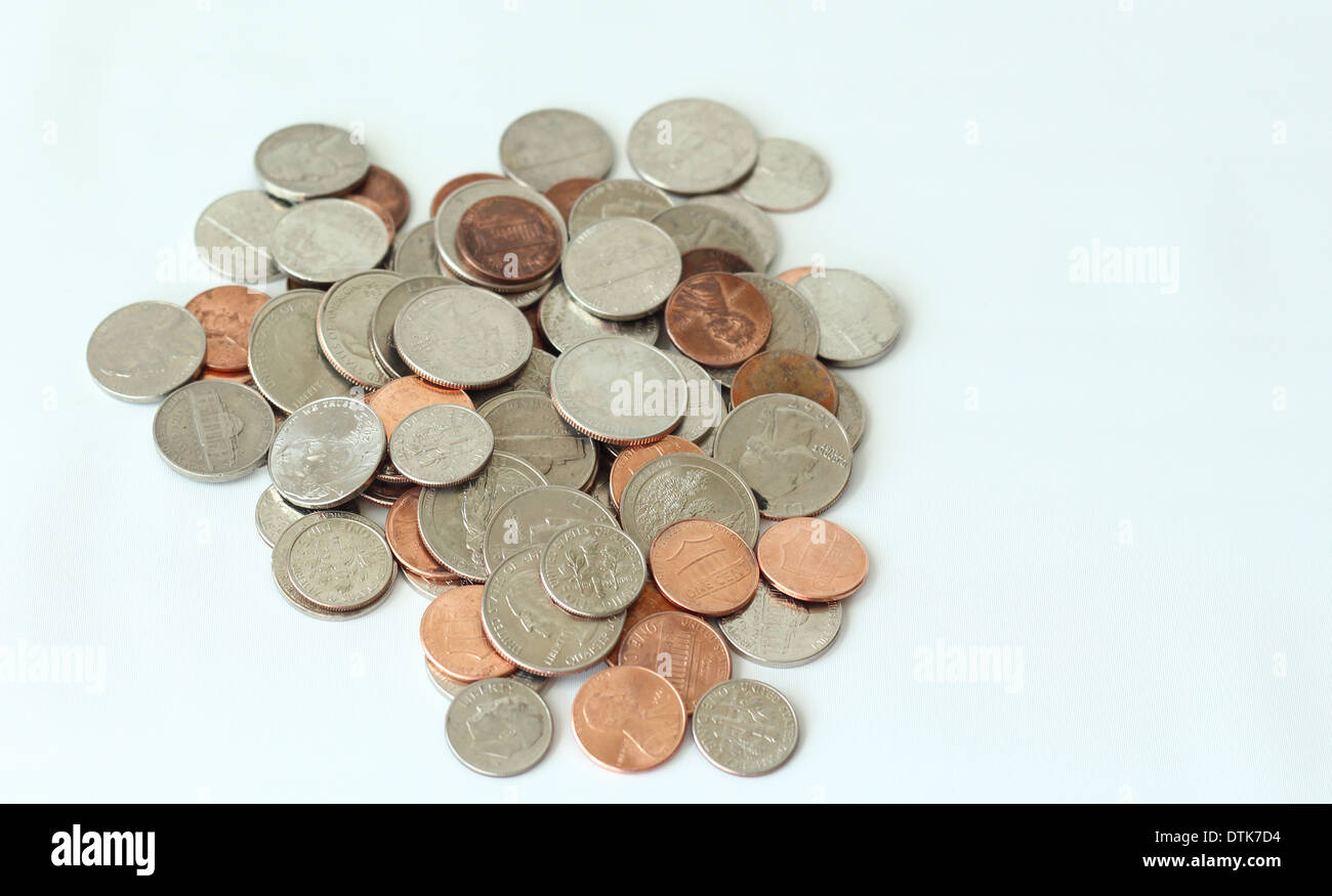 Loose Change, Münze Stockfoto