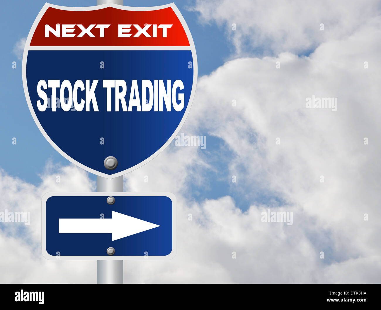 Stock trading Straßenschild Stockfoto