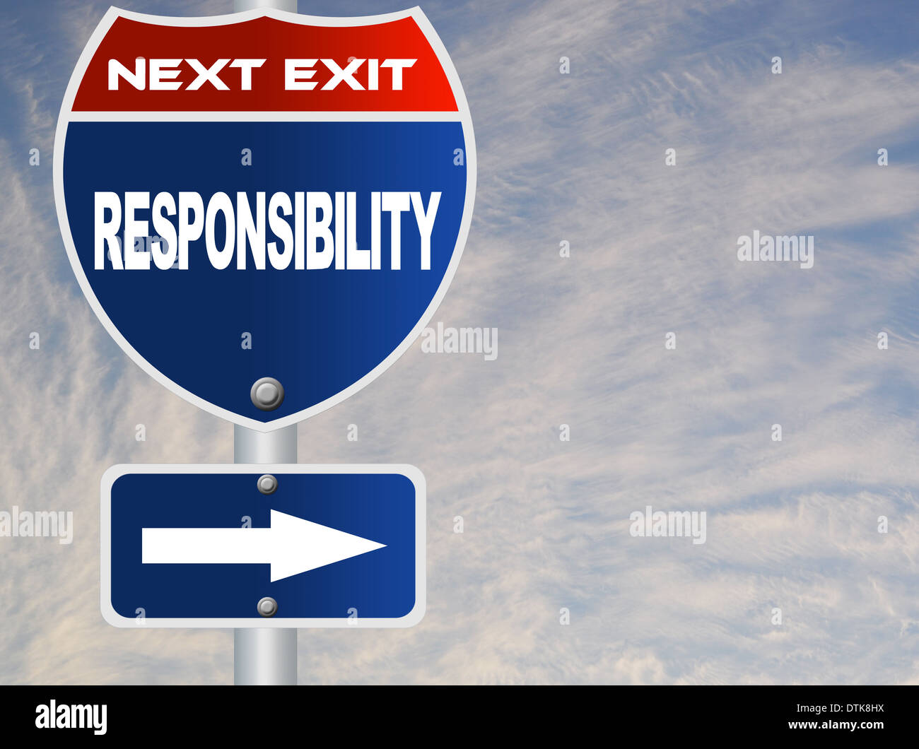 Verantwortung-Straßenschild Stockfoto