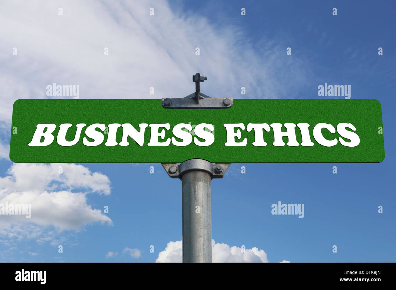 Business-Ethik-Straßenschild Stockfoto