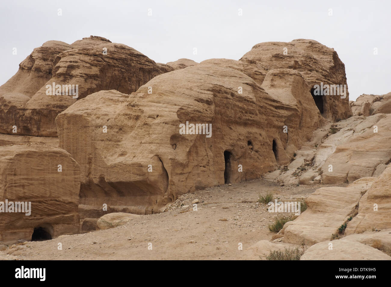 Nabataean Höhle Wohnungen Petra Jordan zum UNESCO-Weltkulturerbe Stockfoto