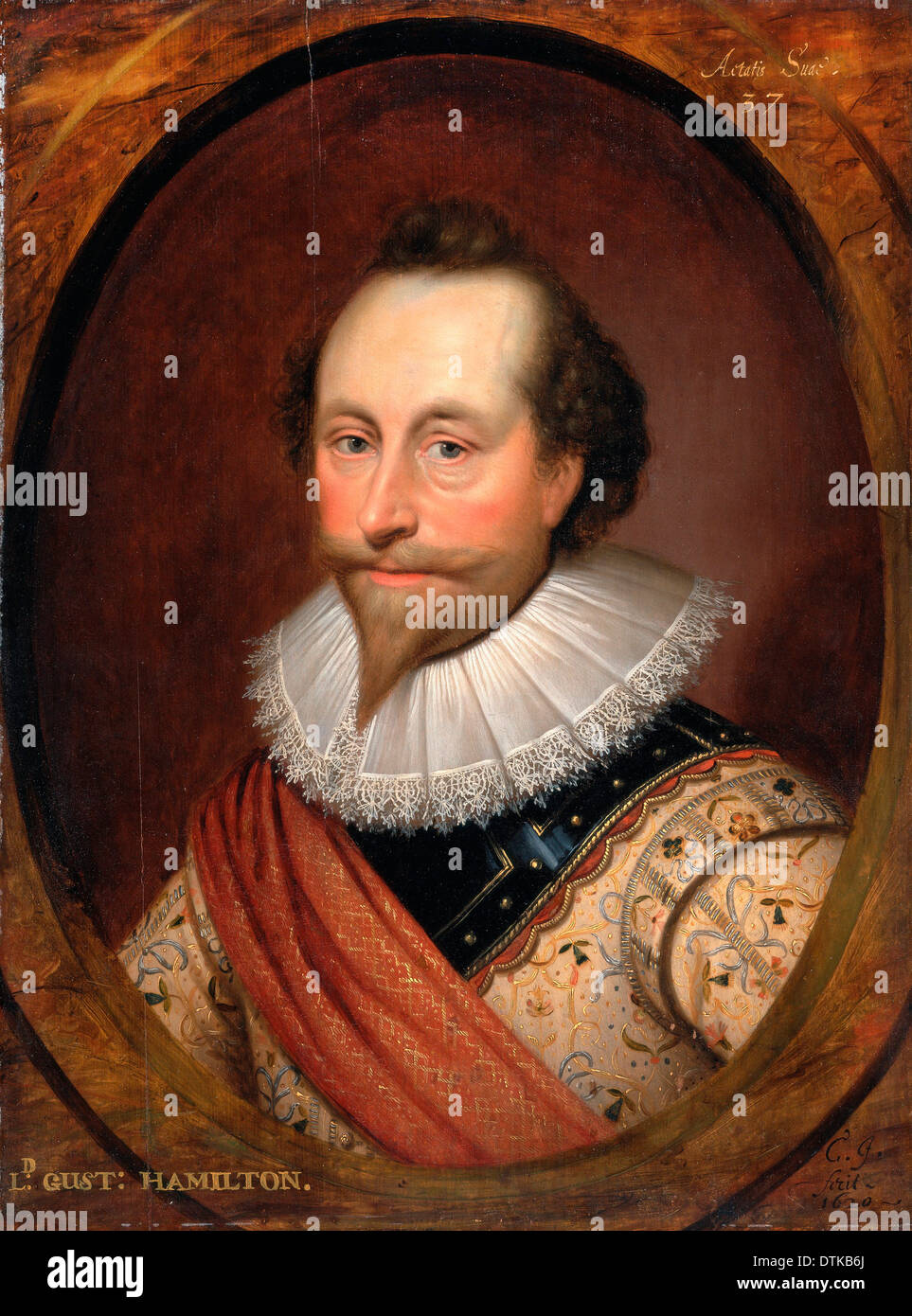 Cornelis Janssens van Ceulen, Sir Alexander Temple 1620 Öl auf Holz. Yale Center for British Art, New Haven, USA. Stockfoto