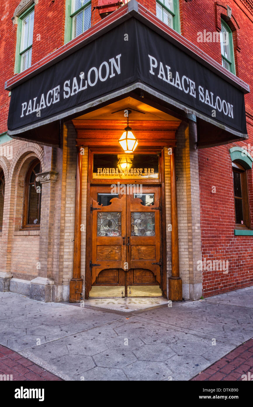 Das Palace Saloon vor dem Eingang, Fernandina Beach, Florida Stockfoto