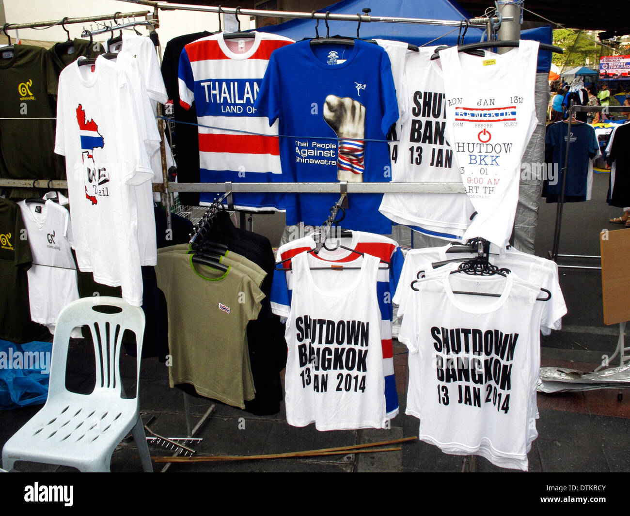 Politischer Protest in Bangkok, Thailand. Stockfoto