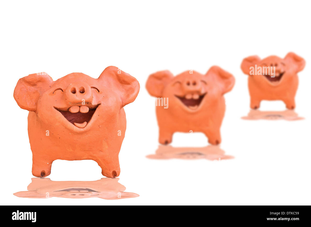 Lachendes Schwein statue Stockfoto