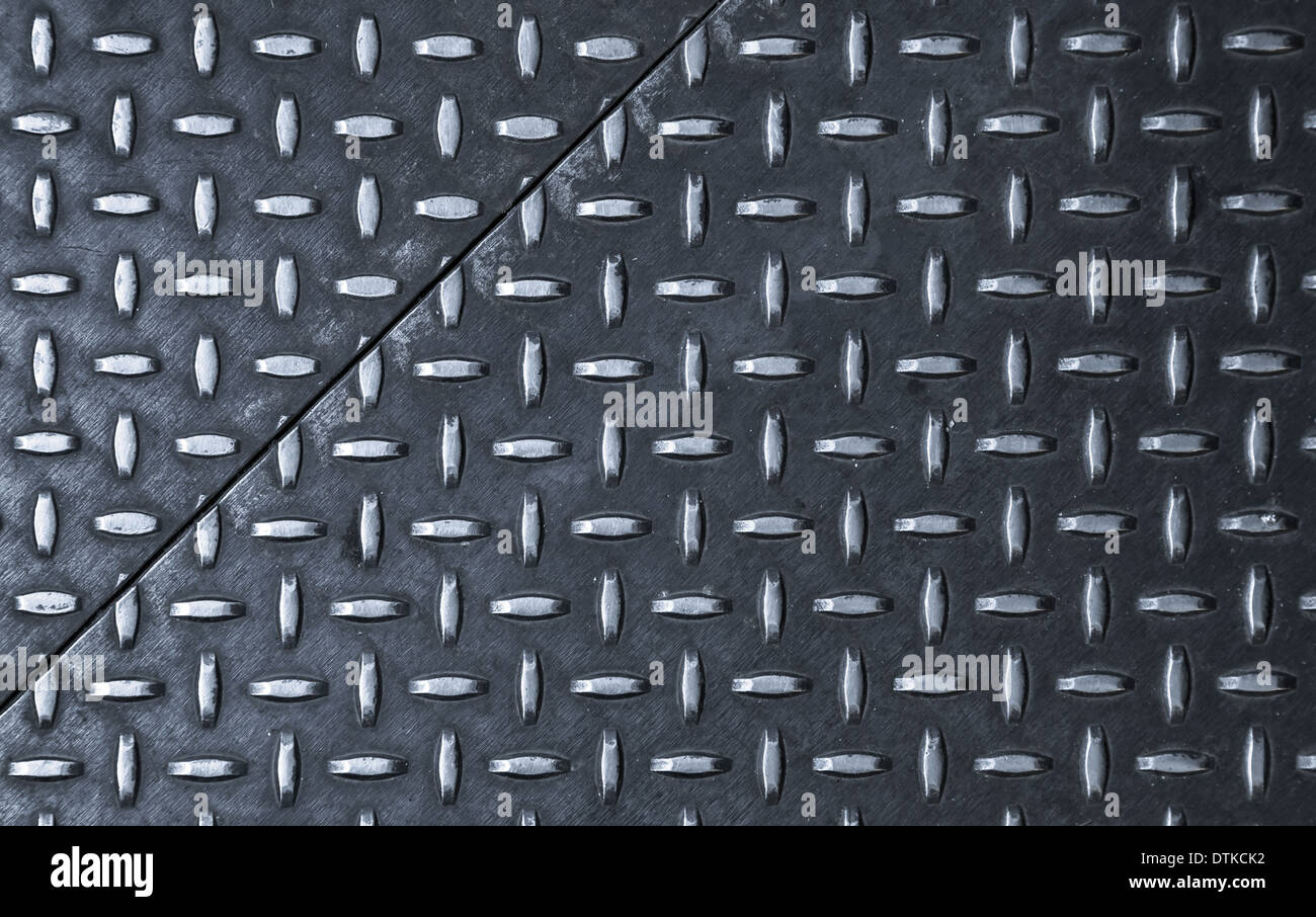Dunkel Grau Stahlbleche mit Diamant-Muster-relief Stockfoto