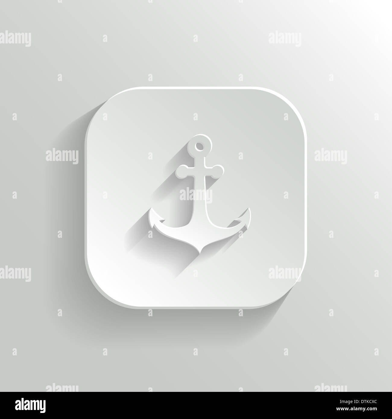 Anker - weiße app Symbolschaltfläche mit Schatten Stockfoto