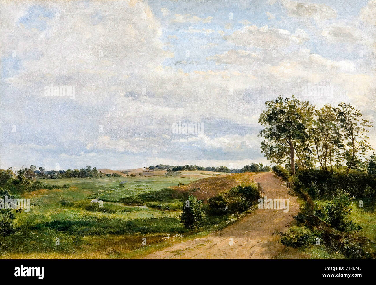 Dankvart Dreyer, Straße über die Hügel. Studieren Sie 1842 Öl auf Leinwand. Die Hirschsprung Collection, Kopenhagen, Dänemark. Stockfoto