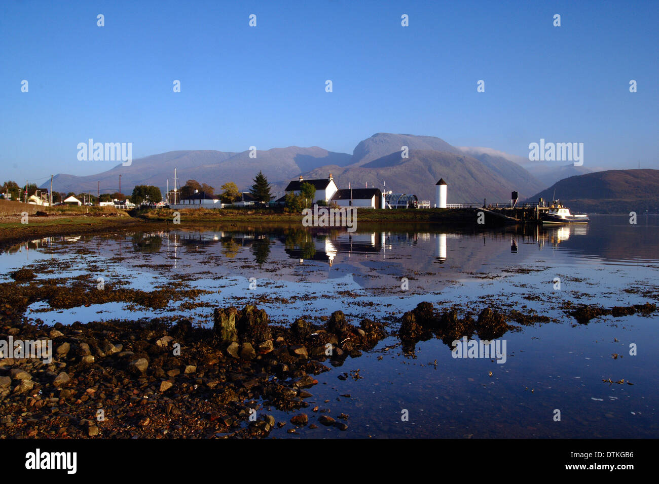 Ben Nevis und Loch Linnhe von Corpach, Lochaber Stockfoto