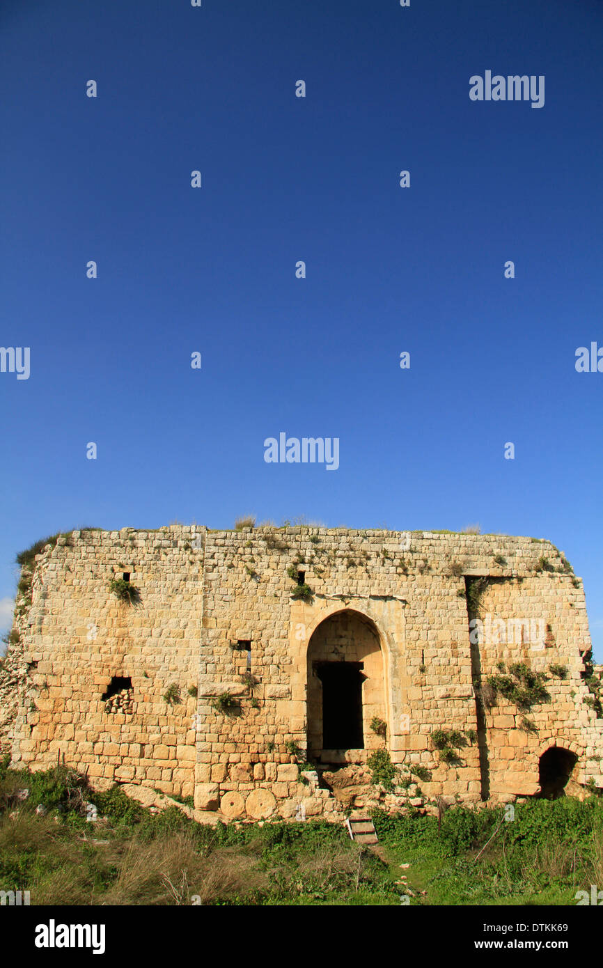 Israel, oberen Galiläa, die Kreuzritter Hunin Festung in Margaliot Stockfoto