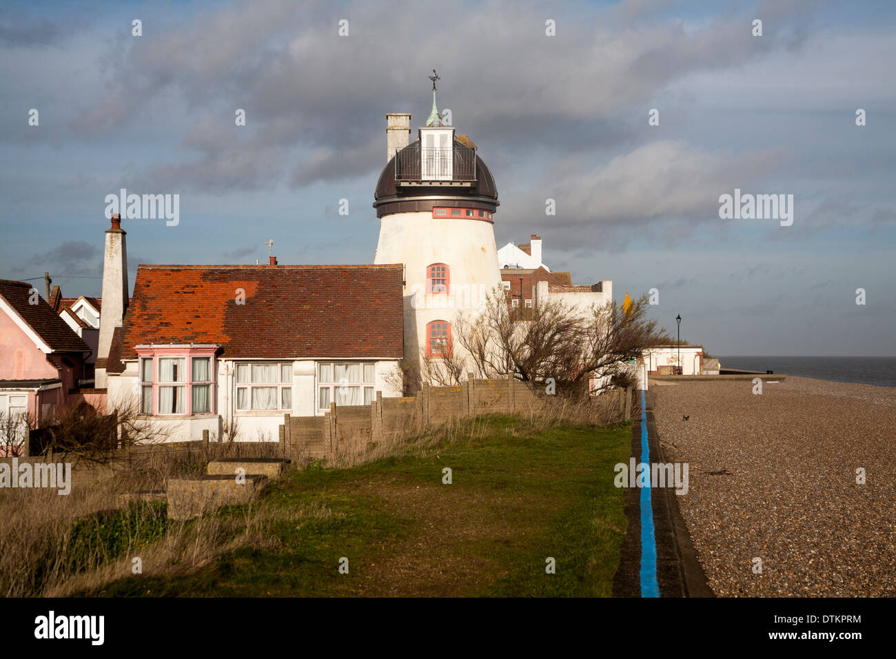 Fort Green Mill ein Turm der ehemaligen Windmühle in Aldeburgh, Suffolk, England Stockfoto