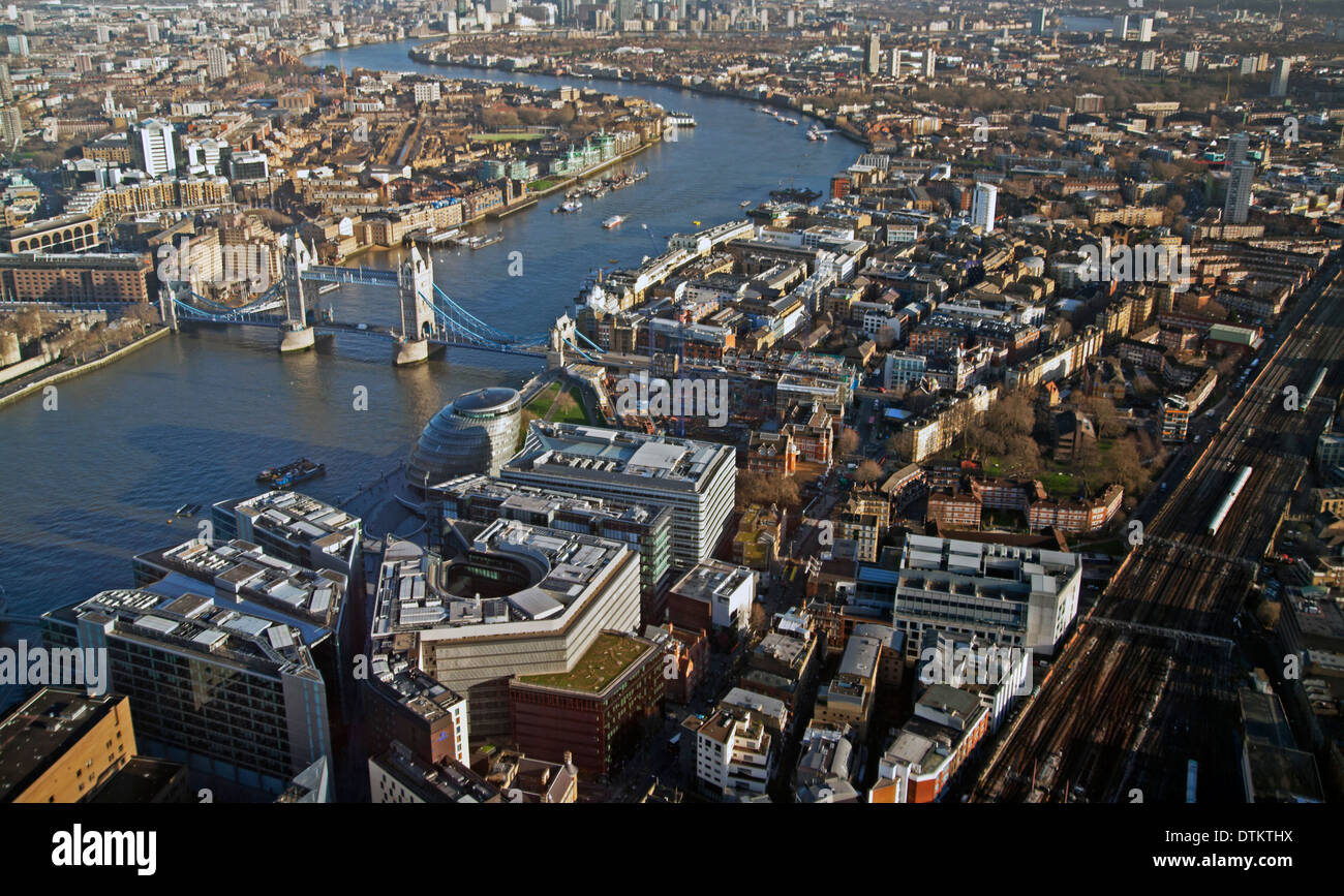 Blick auf die Stadt London bilden das höchste Gebäude in Europa "The Shard" Stockfoto