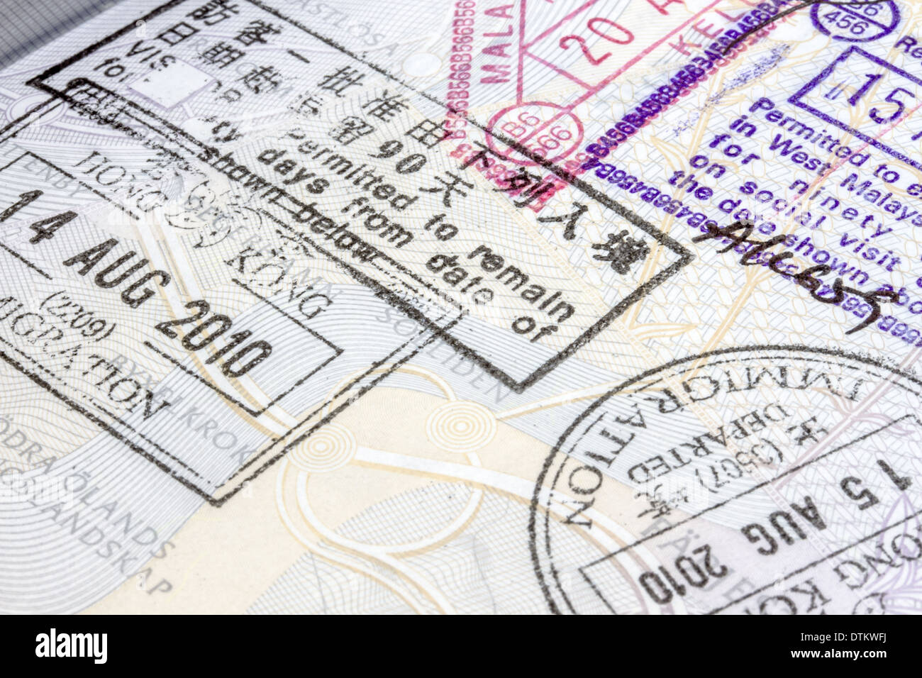 Immigration stamp hong kong passport -Fotos und -Bildmaterial in hoher