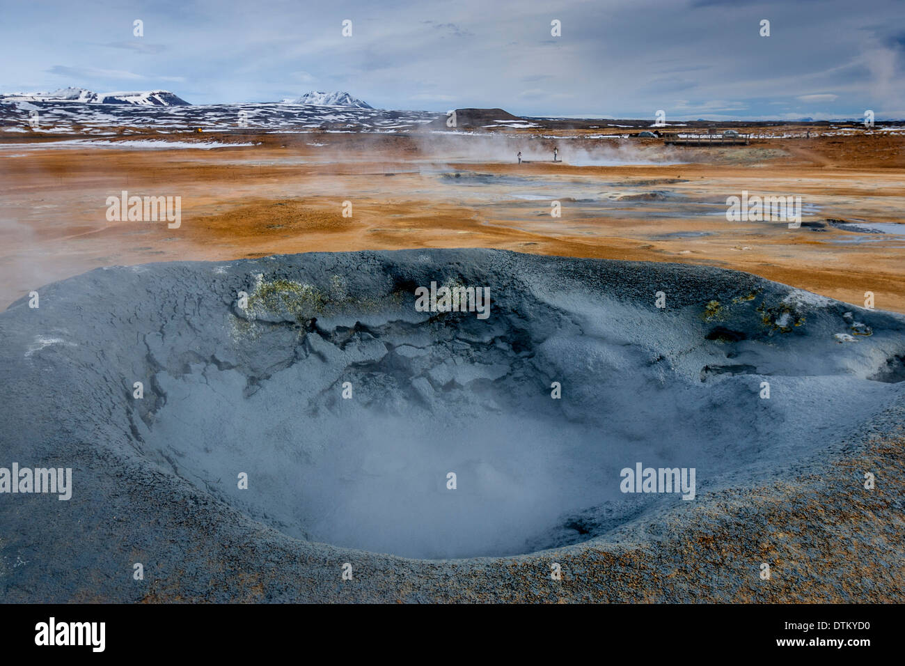 Kochendem Schlamm-Pool, Krafla geothermische Gebiet in der Nähe von Myvatn, Island Stockfoto