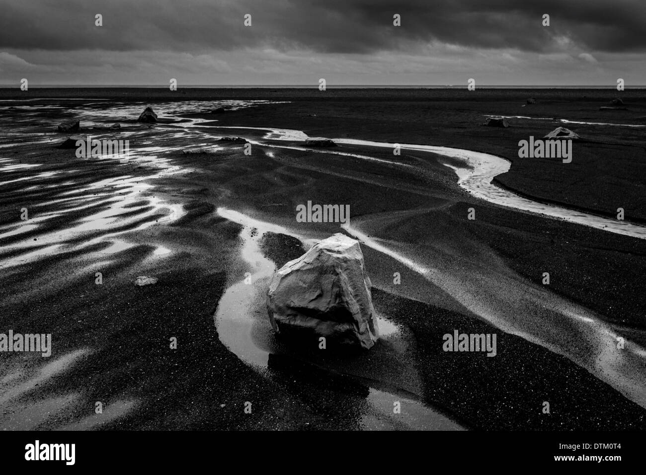 Black Volcanic Beach in der Nähe von Hofn, Island Stockfoto