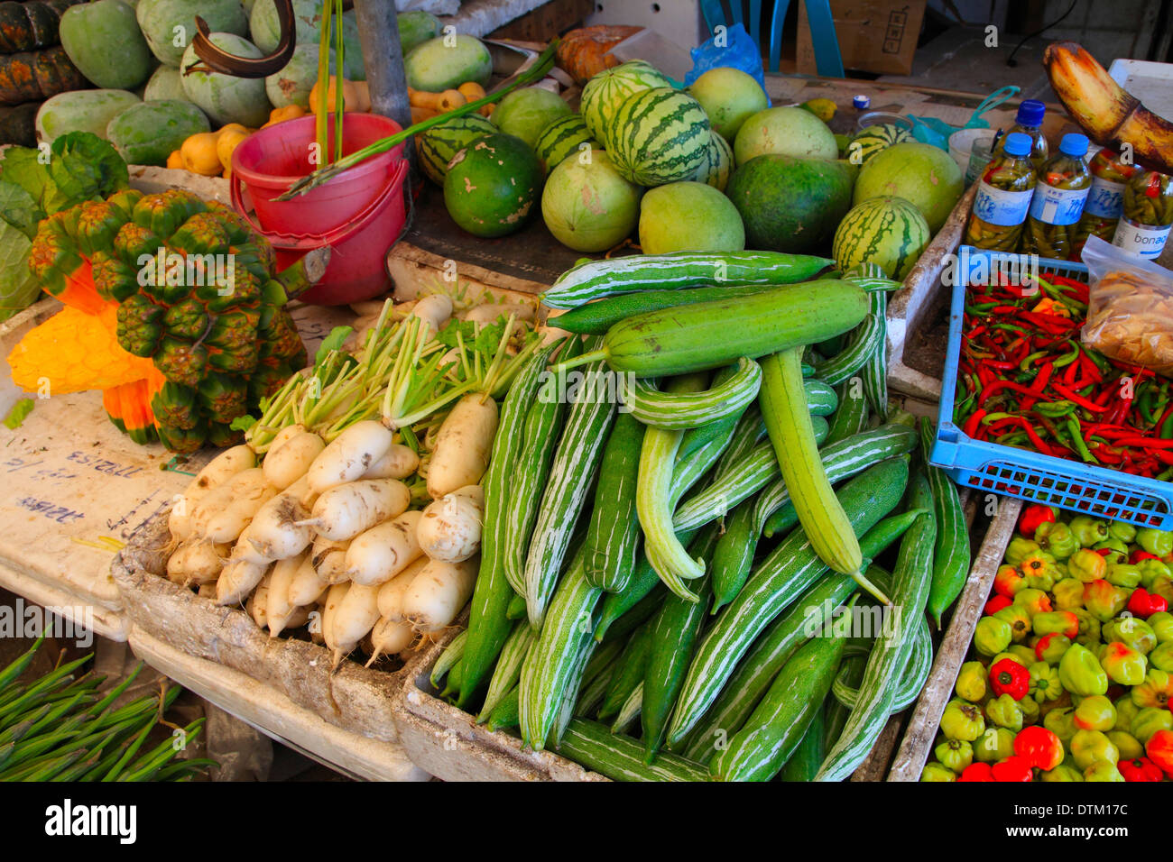 Malediven, Männlich, produzieren Markt, Gemüse, Früchte, Stockfoto