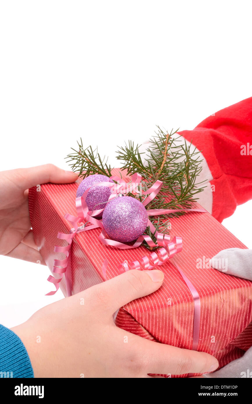 Verteilen von Geschenken Stockfoto