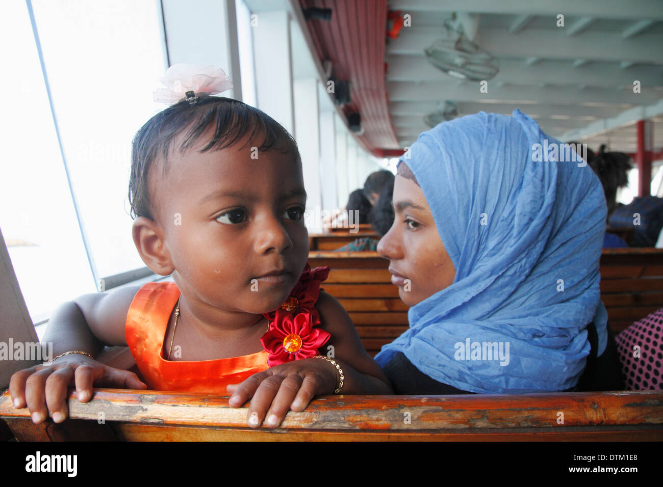 Malediven, Männlich, muslimische Mutter und Tochter, Stockfoto