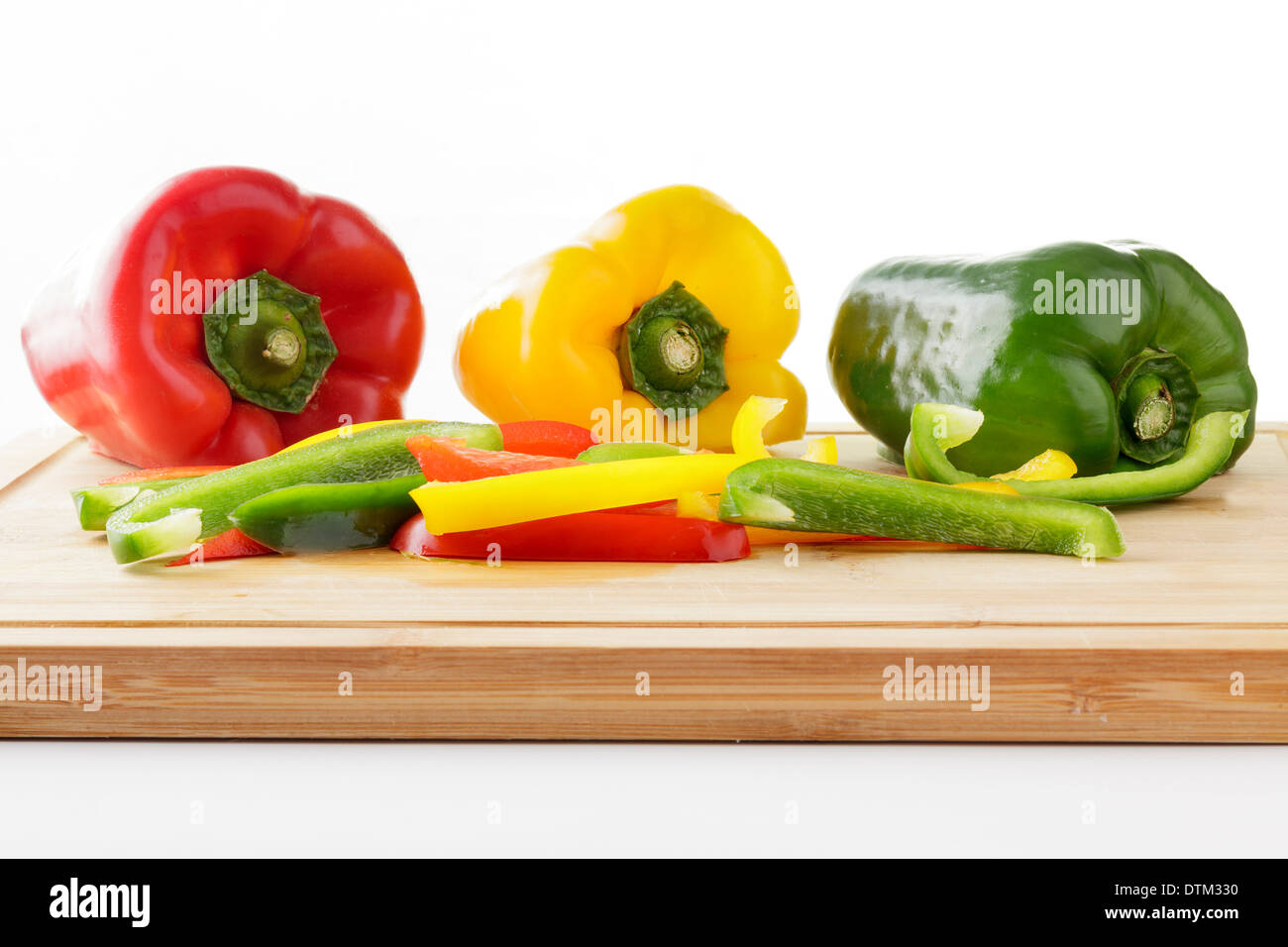 Rote, gelbe und grüne Paprika Stockfoto