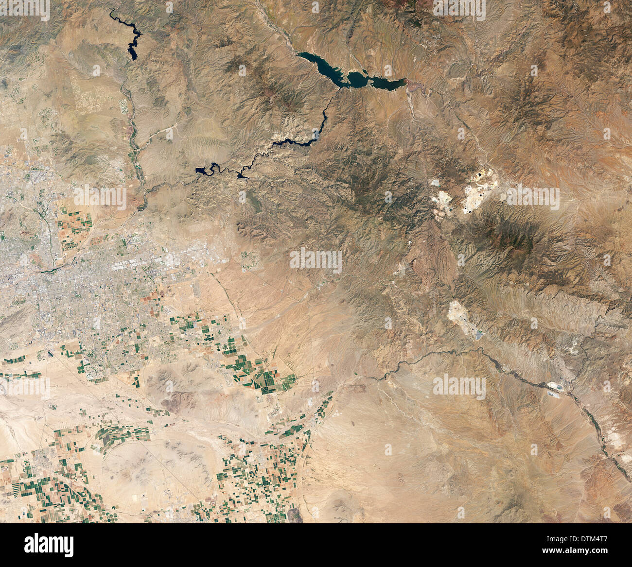 Phoenix, AZ, gesehen vom Weltraum Stockfoto