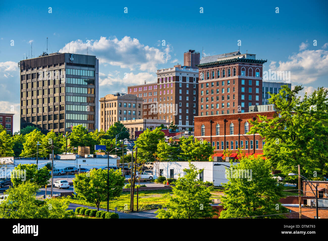 Greenville, South Carolina, USA Innenstadt von Gebäuden. Stockfoto