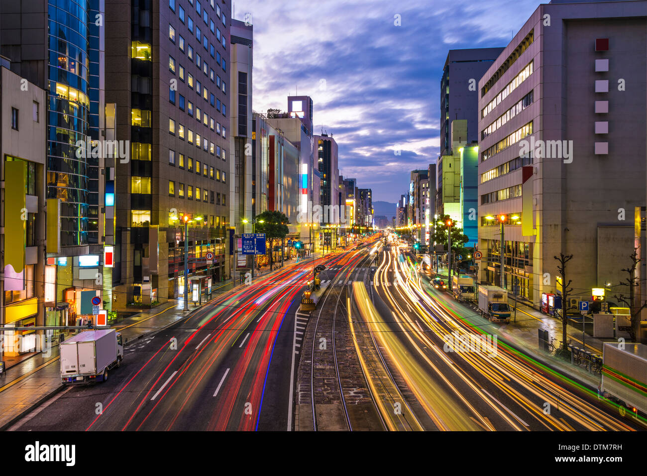 Hiroshima, Japan Innenstadt bei Aioi-Dori Avenue. Stockfoto