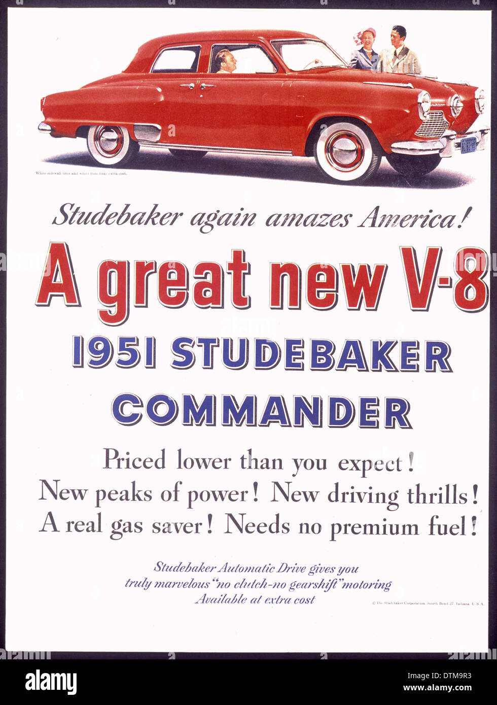 Auto Anzeige, 1951 roten Studebaker V8-Motor Stockfoto