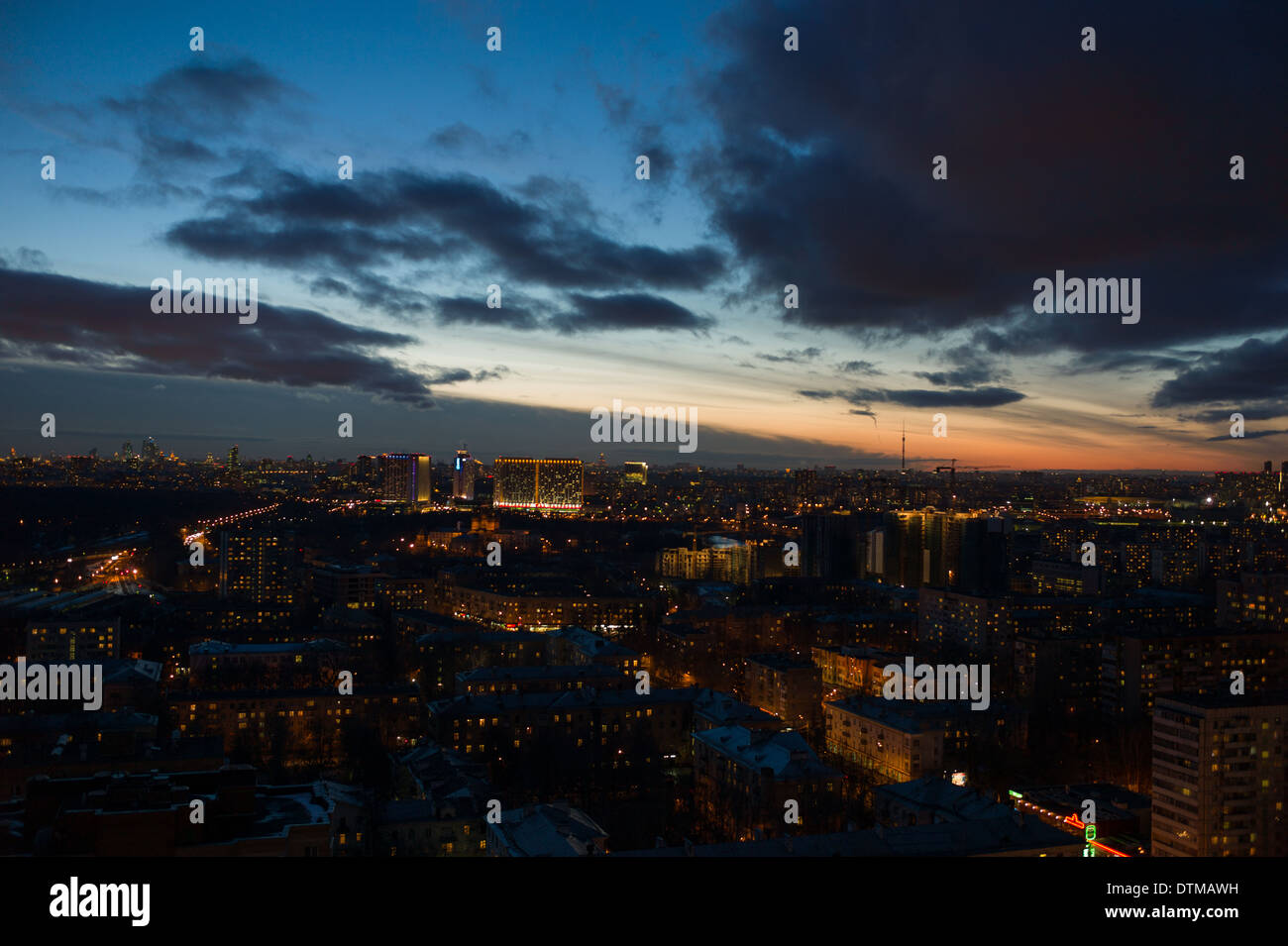 Himmel über einer Stadt. Russia.Moscow Stadt Stockfoto