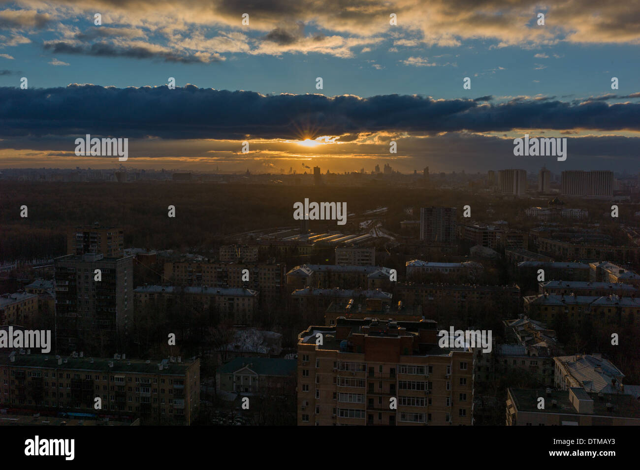 Himmel über einer Stadt. Russia.Moscow Stadt Stockfoto