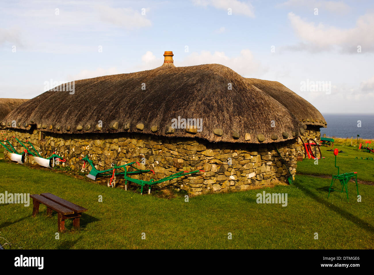 Schwarzen Häuser - Neuschaffung von Wohnungen Bauernhof aus dem 18. und 19. Jahrhundert in Schottland. Stockfoto