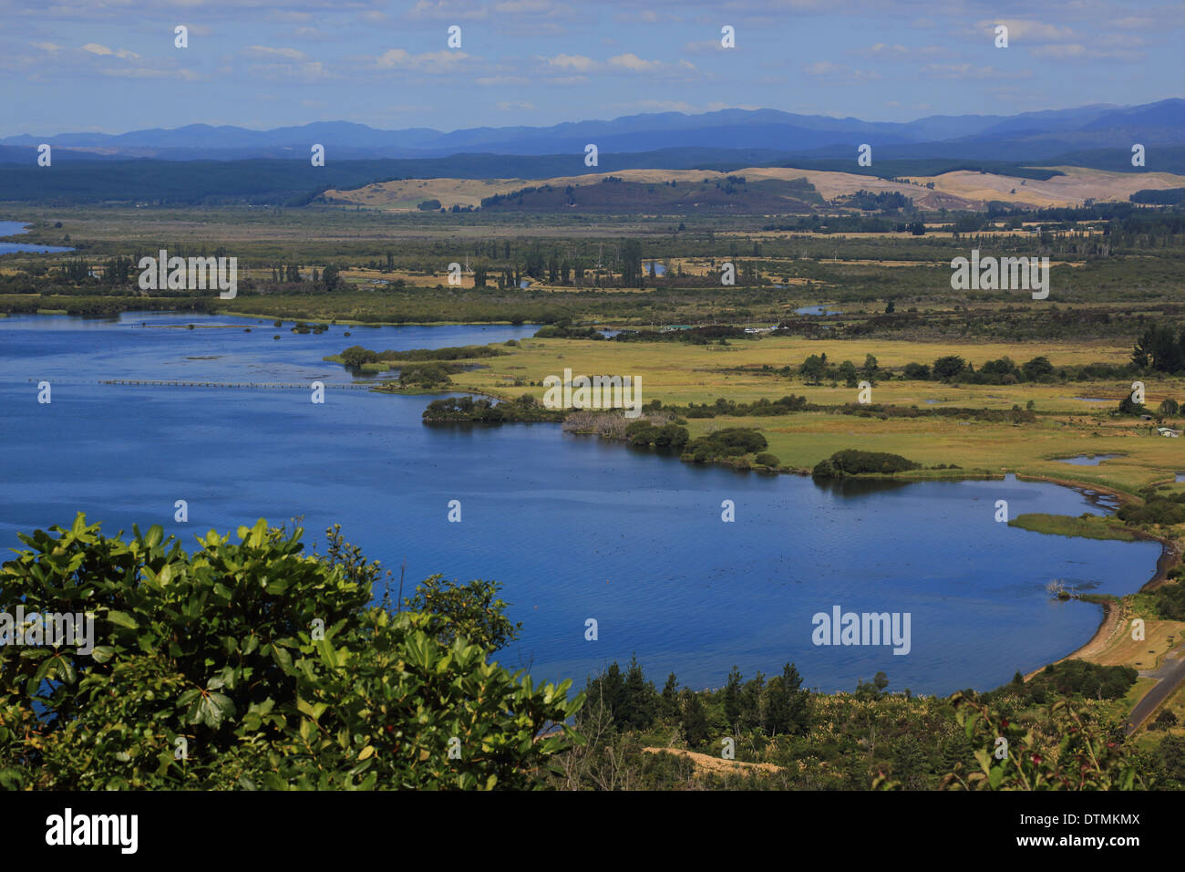 Ansicht des großen Lake Taupo, Nordinsel, Neuseeland Stockfoto
